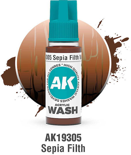 Ak Acrylic Wash Sepia Filth Wash 18ml