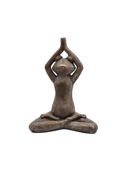 Artekko Animal Brown Decorative Frog Magnesium 29x38x17 Cm 29cm X 38cm X 17cm
