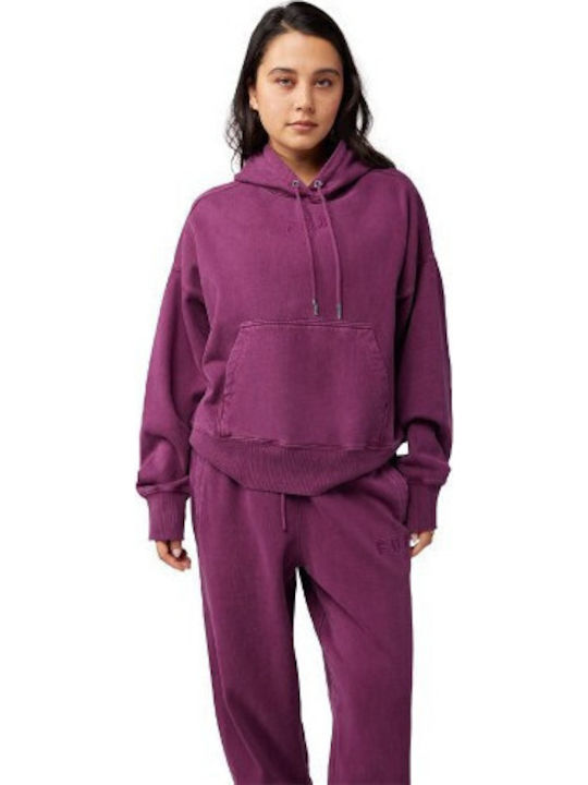 Long Women's Sweatshirt Hooded Red