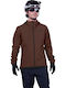Men's Fleece Cardigan with Hood Brown