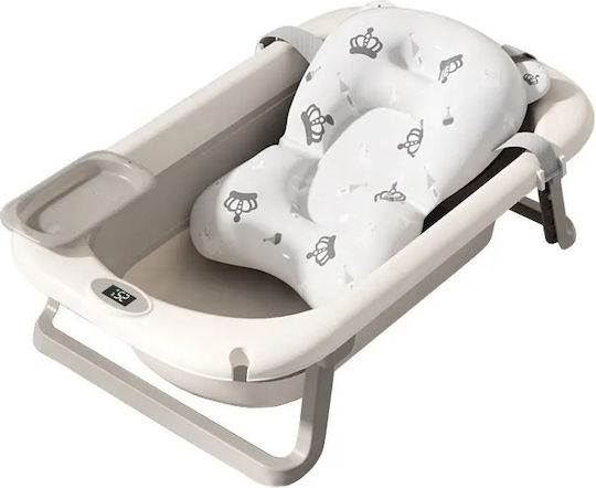Little Mom Foldable Baby Bath with Thermometer Gray