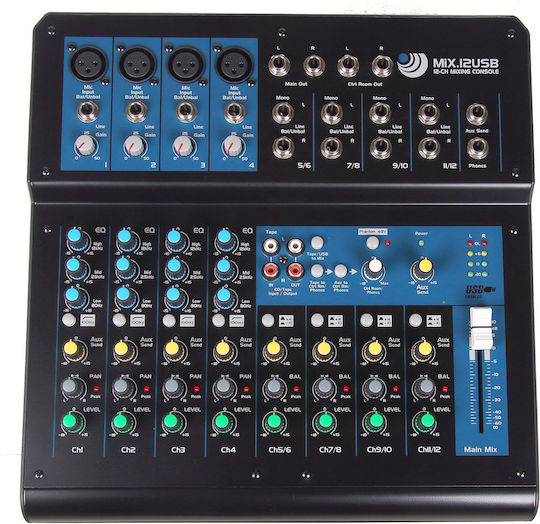 Invotone MIX12USB Analoge Konsole 12 Kanäle