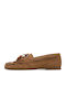 Leather Women's Loafers in Brown Color