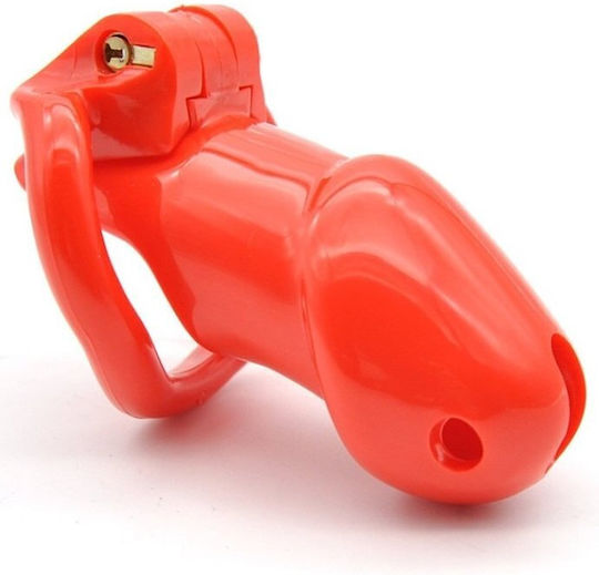 Smd Encaged Chastity Male Penis Cage Adjustable 4 Fits Hidden Lock & Hollow Design Red