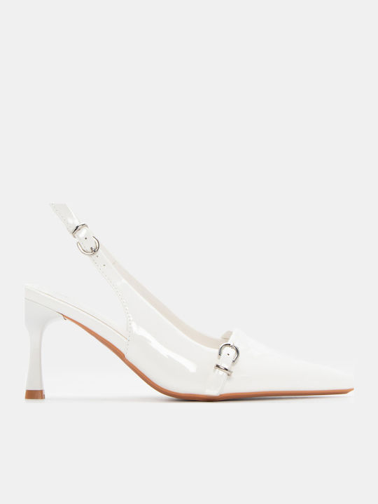 Luigi Spitze Zehe Pumps mit Riemen Weiße