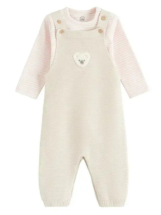 Kids Clothing Set with Dungarees Winter 2 Pieces Beige