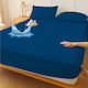 Pucioasa Protecție pentru Saltea Set cu Fețe de Pernă Queen Waterproof Albastru 160x200cm