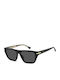 Victoria Beckham Unisex Sonnenbrillen mit Schwarzem Horn umrandetem Rahmen und schwarzen Gläsern
