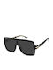Victoria Beckham Unisex Sonnenbrillen mit Schwarzem Horn umrandetem Rahmen und schwarzen Gläsern