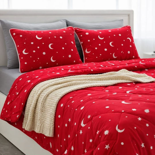 Pucioasa Set Pilotă Dublu 200x215cm Roșu 3buc 250 g/mp²Gsm