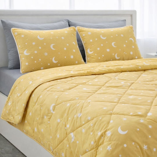 Pucioasa Set Pilotă Dublu 200x215cm Galben 3buc 250 g/mp²Gsm