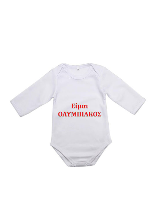 Baby Bodysuit Long Sleeve Olympiacos White