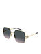 Gucci Unisex Sunglasses with Gold Metallic Frame and Gray Gradient Lenses GG2163S 002