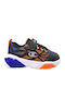 Kids Sneakers with Hoop & Loop Closure and Lights Black
