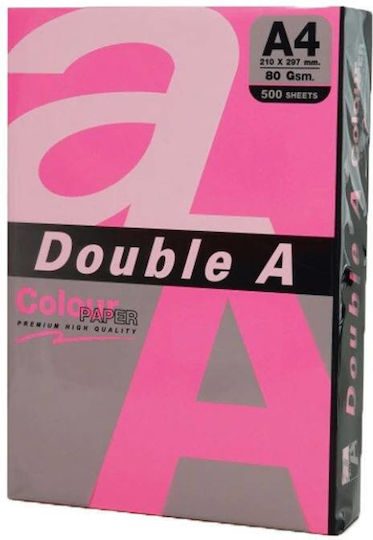 Double A Colored Paper Copier A4 75gsm 100 Sheets Pack Double A Neon Pink