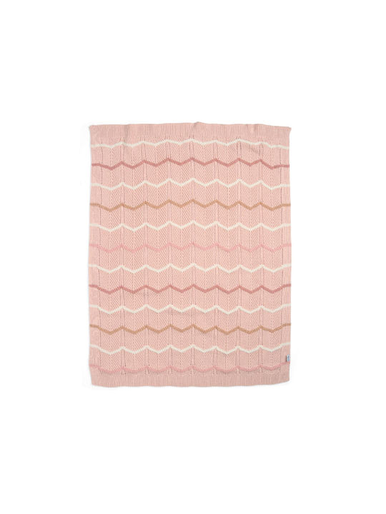Mamas & Papas Blanket Nursery Swaddling Blankets Knitted Pink 70x90cm