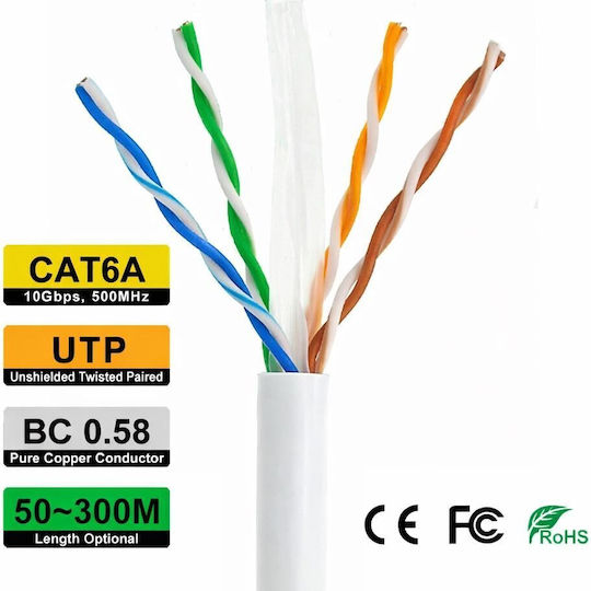 Anga U/UTP Cat.6a (Gigabit) Καλώδιο Δικτύου Ethernet 300m Γκρι