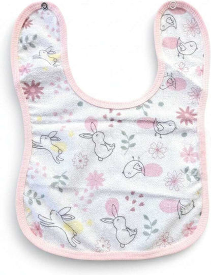 Nancy Dimo Waterproof Bib from 100% Cotton with Hoop & Loop Fastener Pink