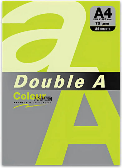 Hârtie Colorată Pentru Copiator A4 75gsm Pachet 25 Foi Double A Verde Neon