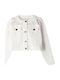 Kids Denim Short Coat White