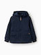 Kinder Freizeitjacke Winddicht mit Kapuze Blue