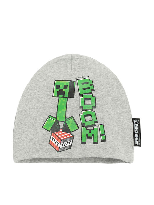 Minecraft Παιδικό Σκουφάκι Πλεκτό Γκρι