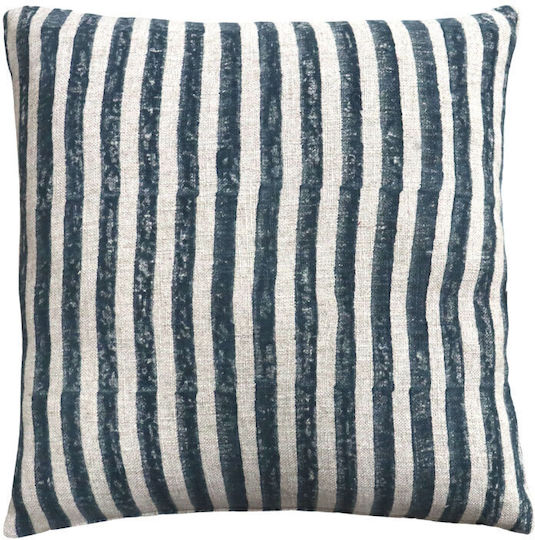 InTheBox Sofa Cushion Sail Blue and Beige Striped White 50x50cm
