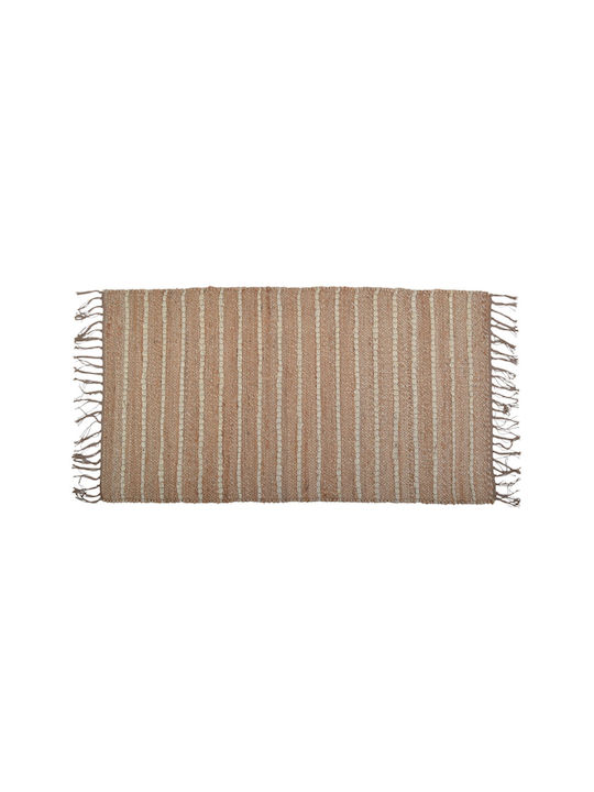 Ankor Rug Rectangular Summer from Jute with Fringes Beige, Natural
