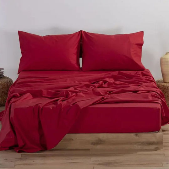 SpitiBazaar Σεντόνι Υπέρδιπλο 220x240εκ. Μπορντό