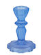 Beauty Home Salvia Kerzenhalter Glas in Blau Farbe 7.8x7.8x11cm