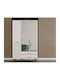 Dreifachtür Kleiderschrank Weiß Gestreifte Türen & Spiegel 120×54×208cm