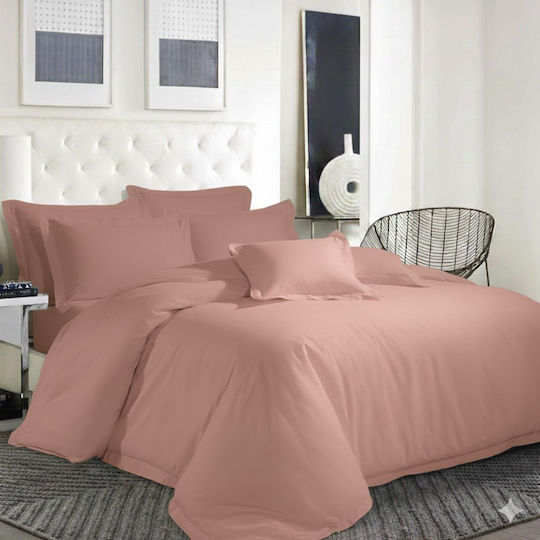 Duvet Cover Set Cotton Queen with 2 Pillowcases 240x260 Pink