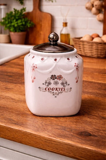 Galifas General Use Vase with Lid Made of White Porcelain 12x20cm 1 Piece