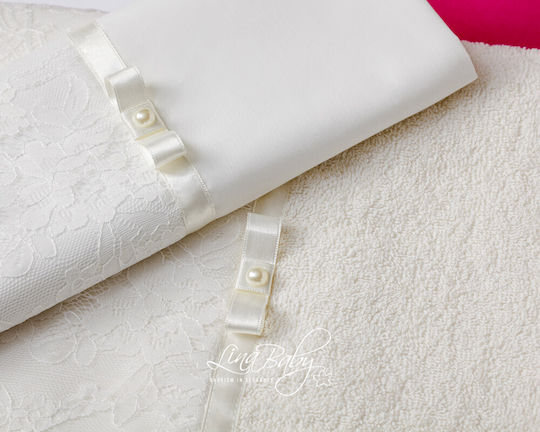 Lina Baby Set Christening Oilcloths Ecru 4 Pieces