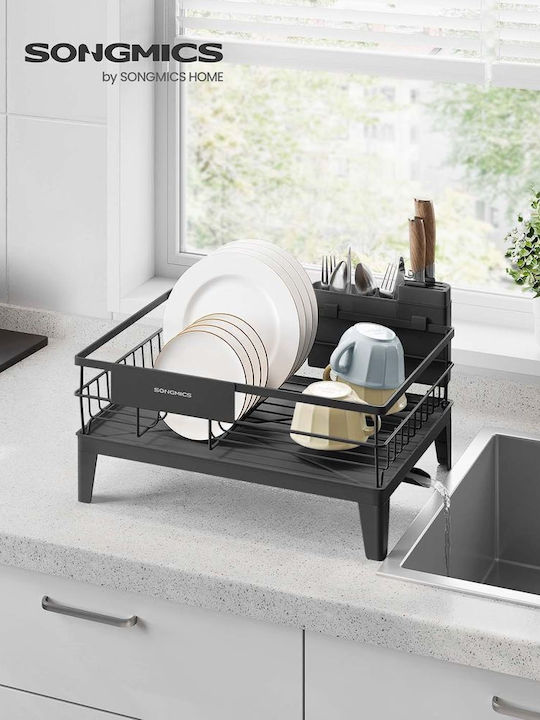 Songmics Metal Sink Strainer Black Metal 31x42x18.5cm