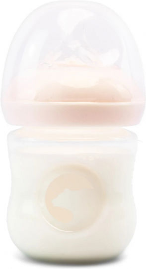 Kidnort Sticlă de Plastic pentru Bebelusi Anti-Colici cu Tetină din Silicon pentru 3+ luni Pink 125ml