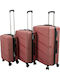 Reise Koffer Hart Rose Gold Mit 4 Räder Set 3 Stück