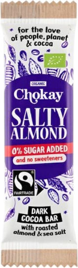 Salted Almonds 'salty Almond' Organic Chocolate Dark Vegan Sugar-Free 30gr