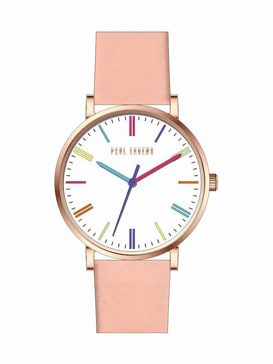 Paul Lorens Women's Watch with Pink Leather Strap