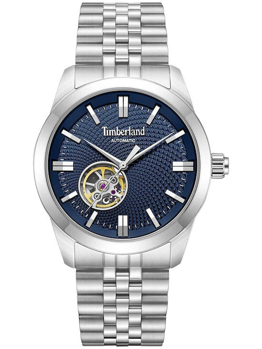 Timberland Ανδρικό Ρολόι 41mm Αυτόματο με Ασημί...