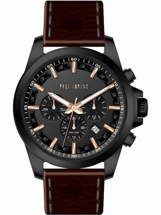 Paul Lorens Мъжки Часовник 44mm На Батерия с Ка...