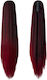 Postiche Straight Ponytail Synthetic Hair High Quality Clamper Burgundy Red 24 Inches