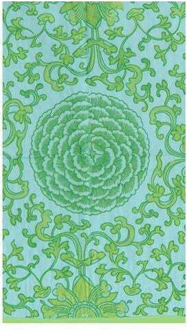 Χαρτοπετσέτες Guest Indigo Garden Jade Turquoise 10.8x19.8cm Caspari 15 Tεμάχια