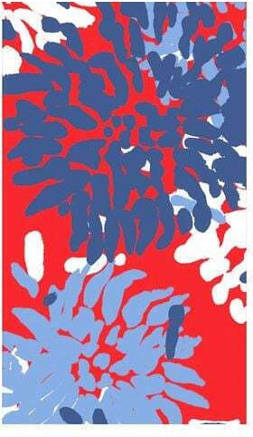 Χαρτοπετσέτες Guest Chrysanthemum Red White Blue 10.8x19.8cm Caspari 15 Tεμάχια