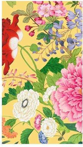 Party Napkins Guest A Profusion Flowers 2 Yellow 10.8x19.8cm Caspari 15 Pieces
