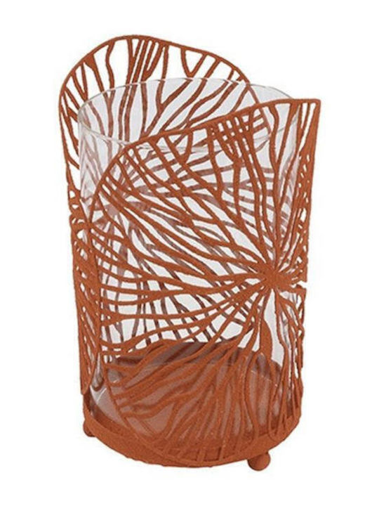 Atmosphera Candle Holder Metal in Orange Color 11x18.5cm 1pcs