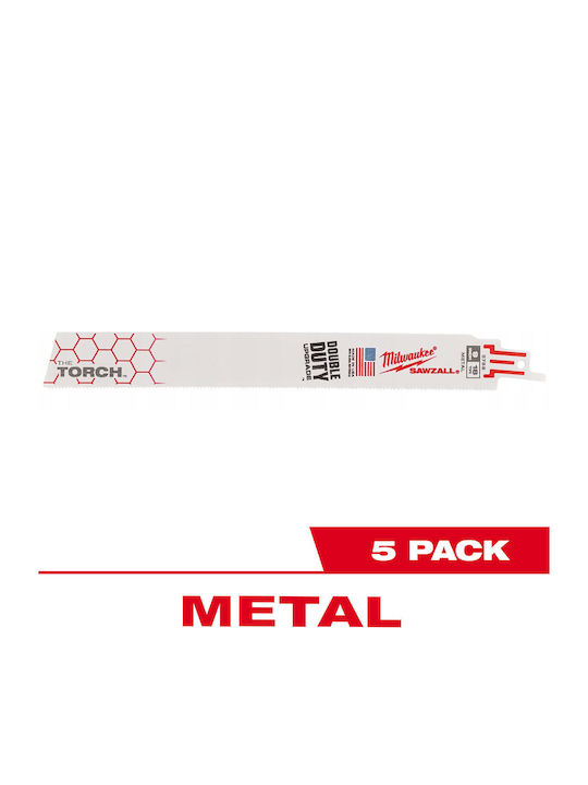 Milwaukee 48475788 Metal Reciprocating Saw Blades 230mm 18tpi 5 Pieces