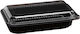 Large Sushi Boxes PET Black With Embedded Transparent Lid 210x120x30mm Height 00065 100 Pieces