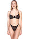 Comfort Unterwäsche-Set für Damen BH mit Zeichenfolge Black