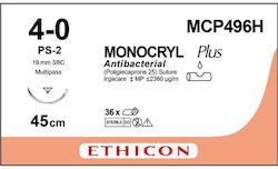Ethicon Monocryl Dissolvable 4/0 19mm 45cm Mcp496h